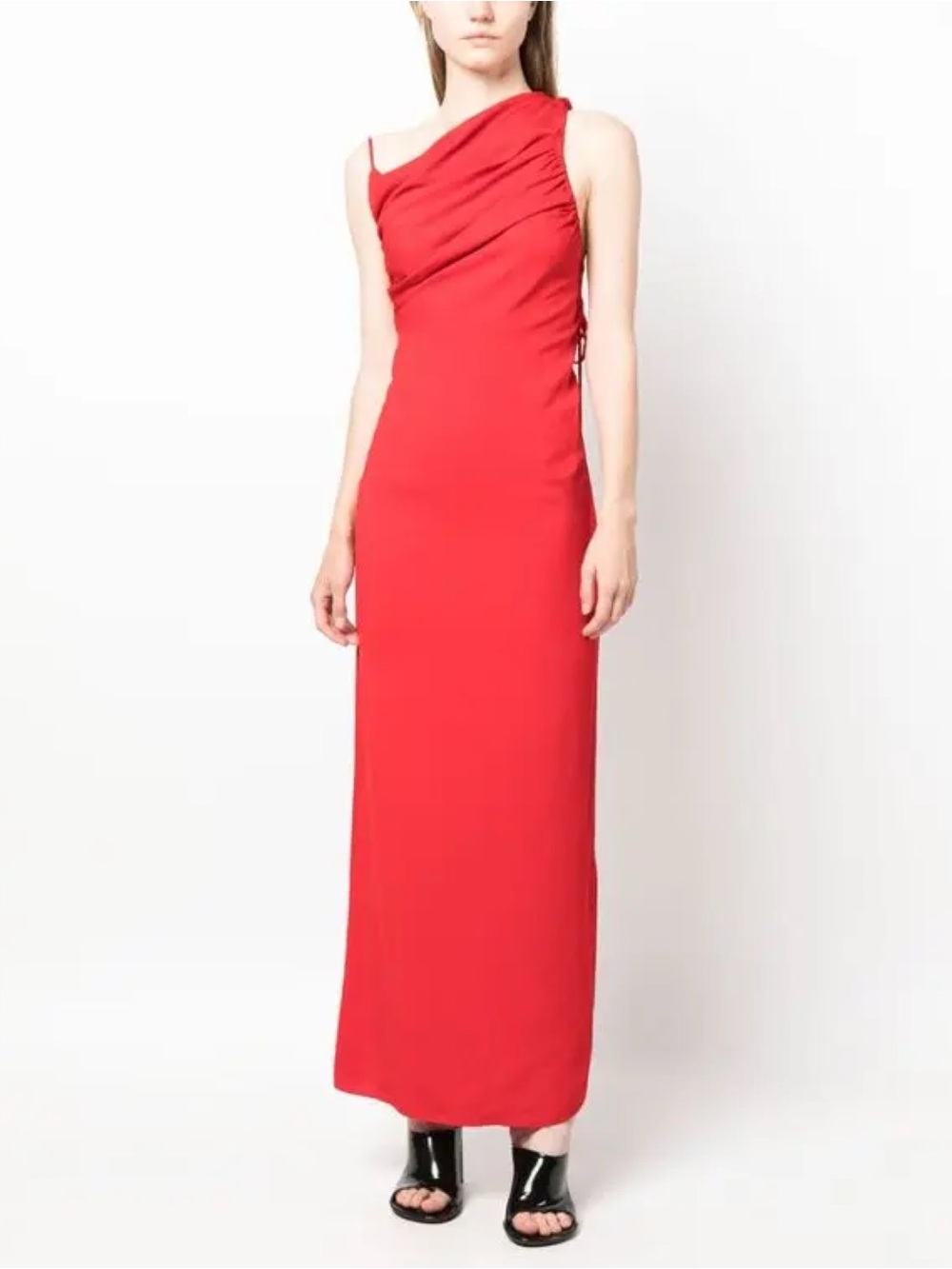 Christopher Esber Cowl-Neck Draped Dress Red AU:8 US:0 XS